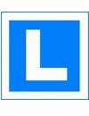 znak nauka jazdy, logo szkoły jazdy, litera L
